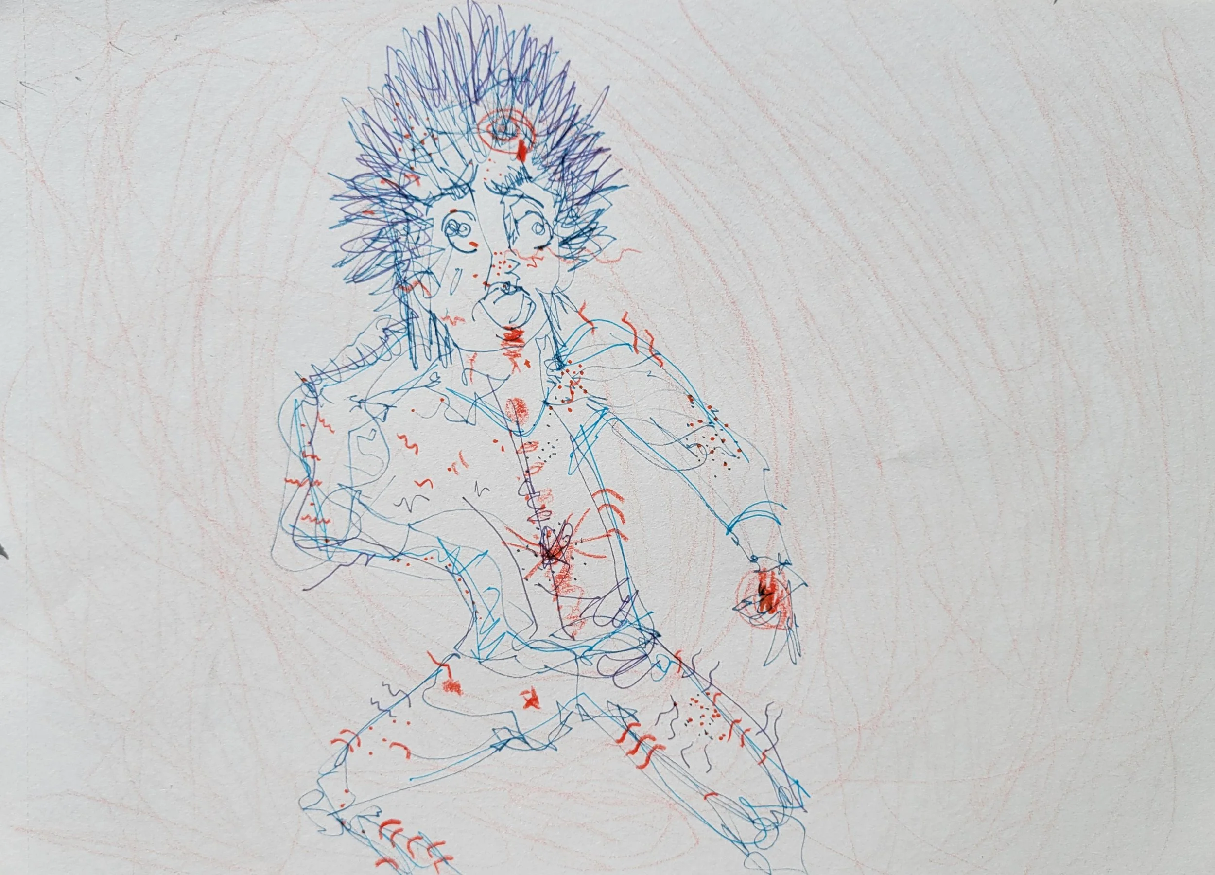 'Paresthesias & Formication'
colored pencil and marker on paper
2022