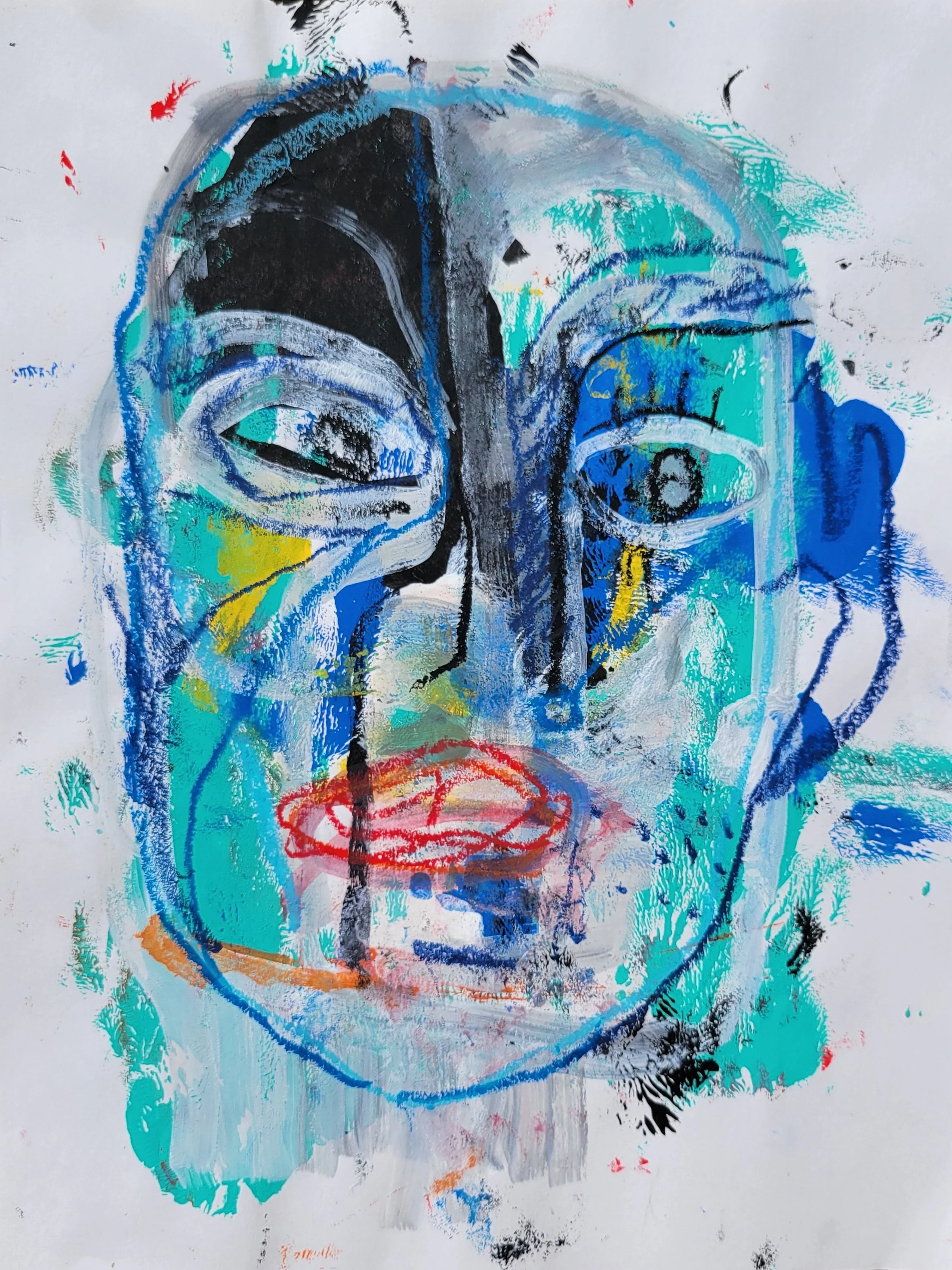 'face II.'
acrylic and crayon on paper
2022