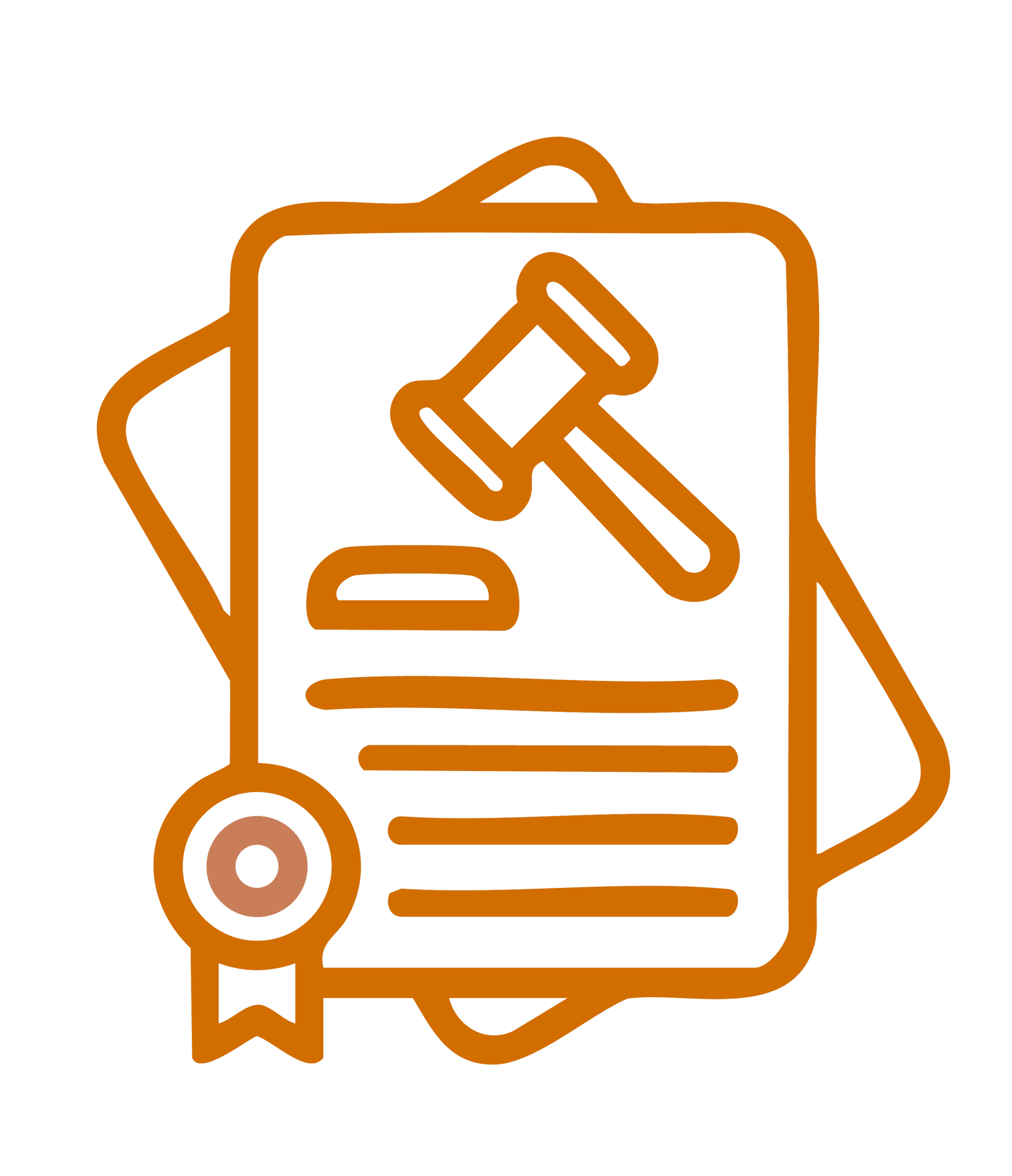 Icono de un expediente legal con un martillo de juez y un diploma o certificado