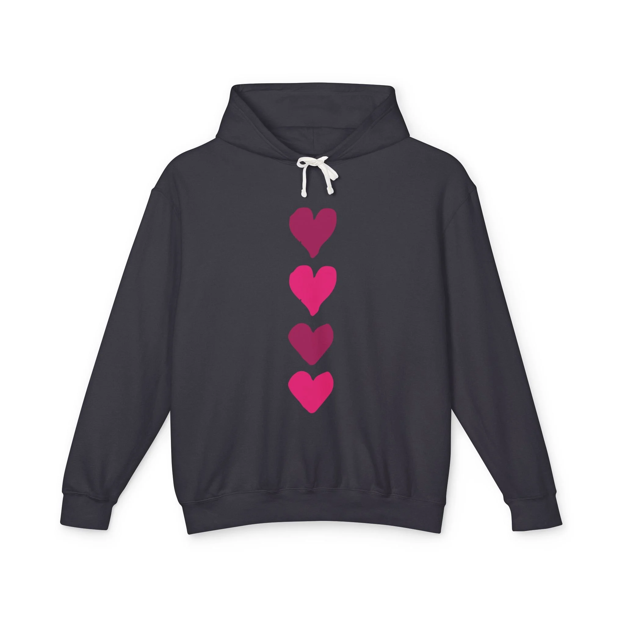 Lightweight Hooded Sweatshirt with Hearts—Unisex