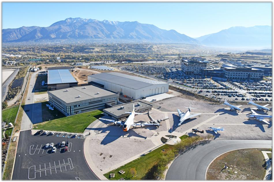 An aerial image of the Hill Air Force Base museum.