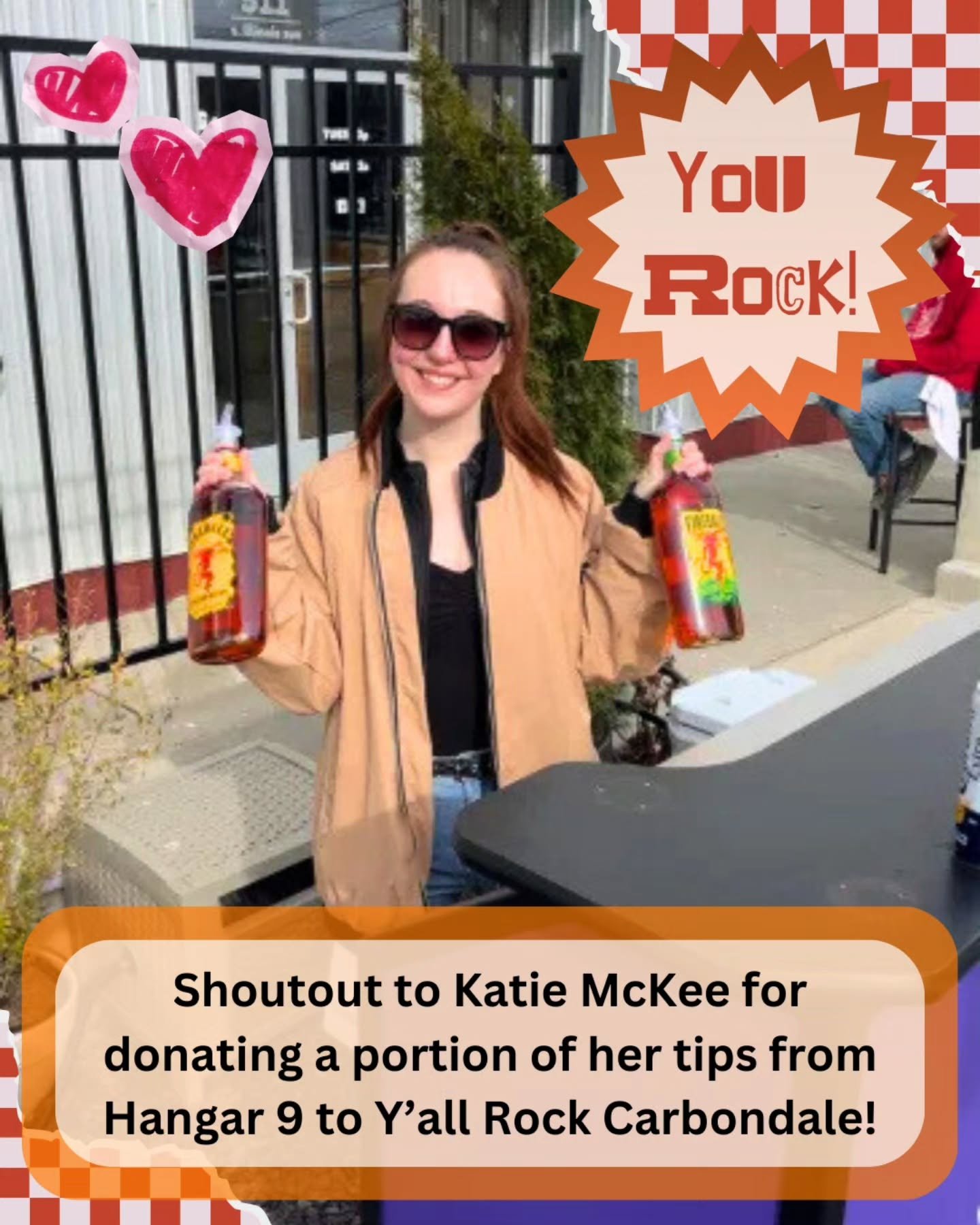 Shoutout to Katie McKee for donating a portion of her bartending tips from @thehangar9 and @boobys_carbondale towards Rock Roulette 2026! 

As our bands begin their own fundraising for Rock Roulette, we cannot begin to thank Katie enough for her addi