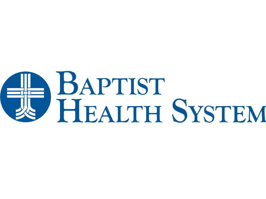 Baptist Health System logo with a blue cross symbol to the left of the text.