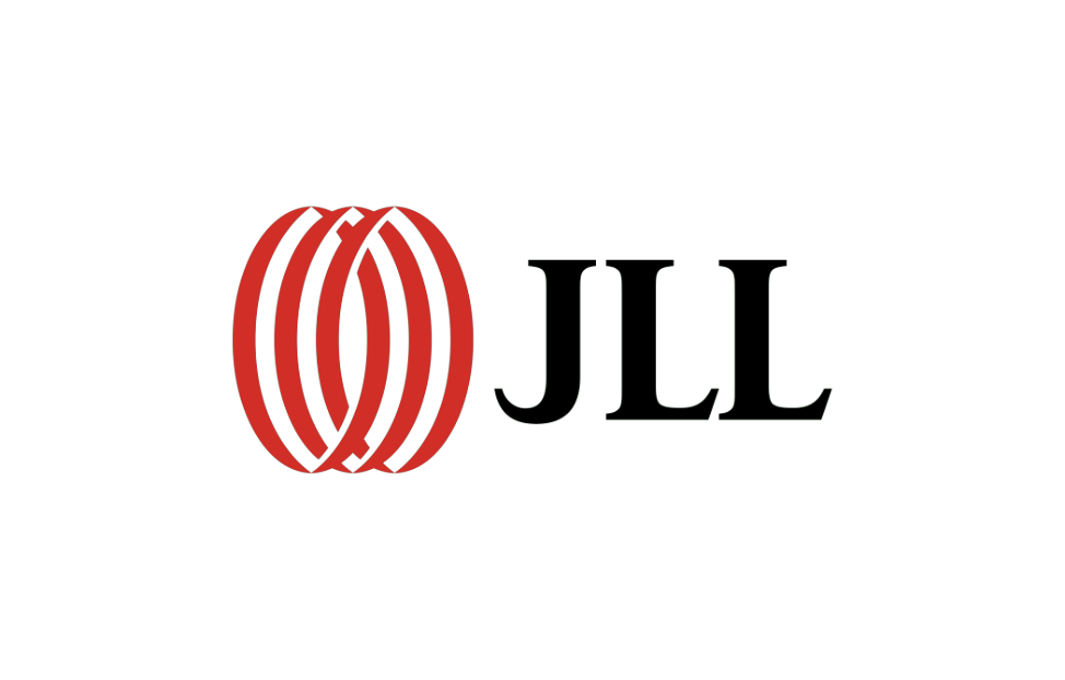 JLL logo with a red spherical icon composed of concentric circles and the black letters JLL.
