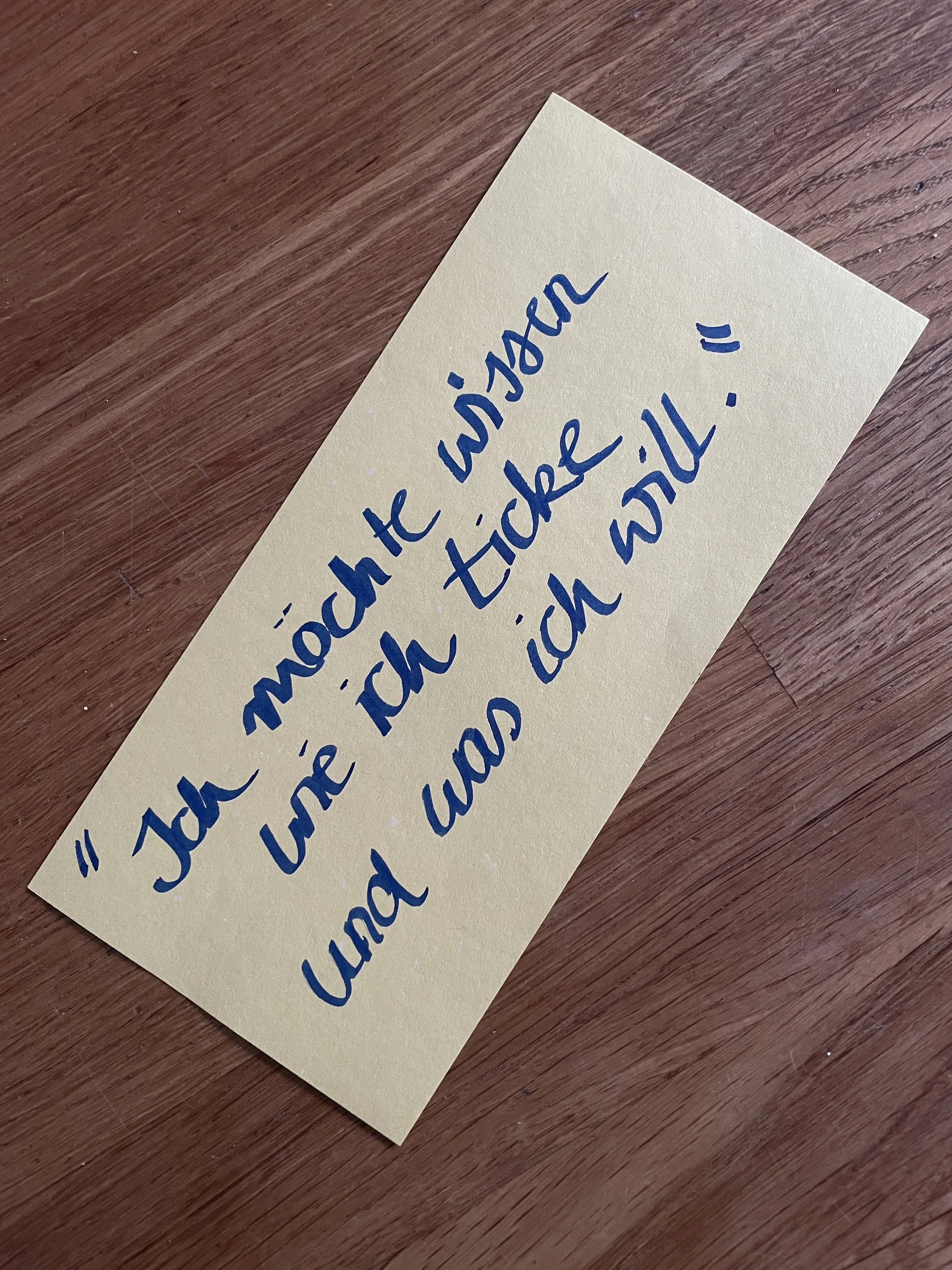 Ich möchte wissen, wie ich ticke und was ich will