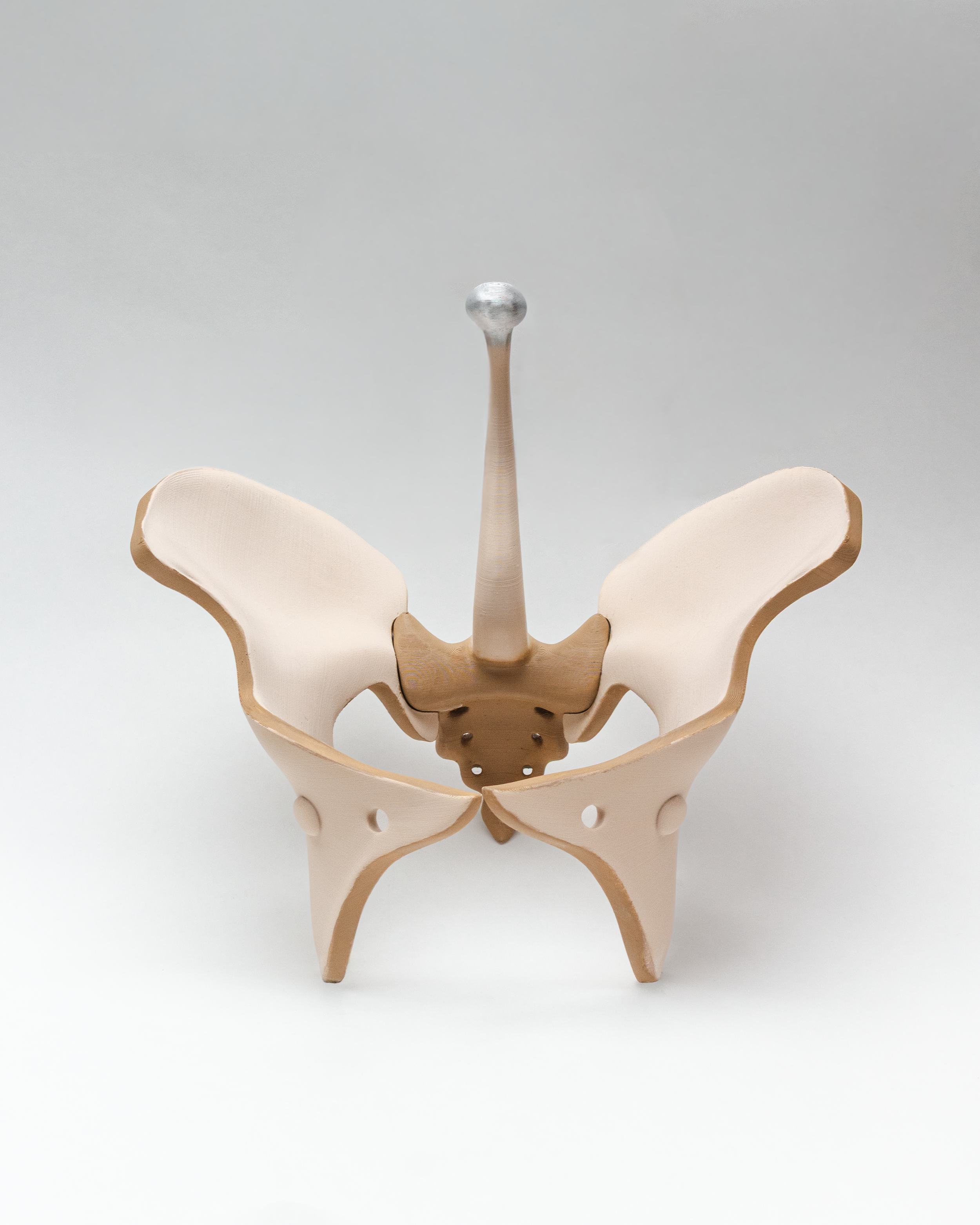 “Exoesqueleto”, 2021 (impresa 2025), 3D PLA, pintura de poliuretano, 30 cm. x 30 cm. x 20 cm.