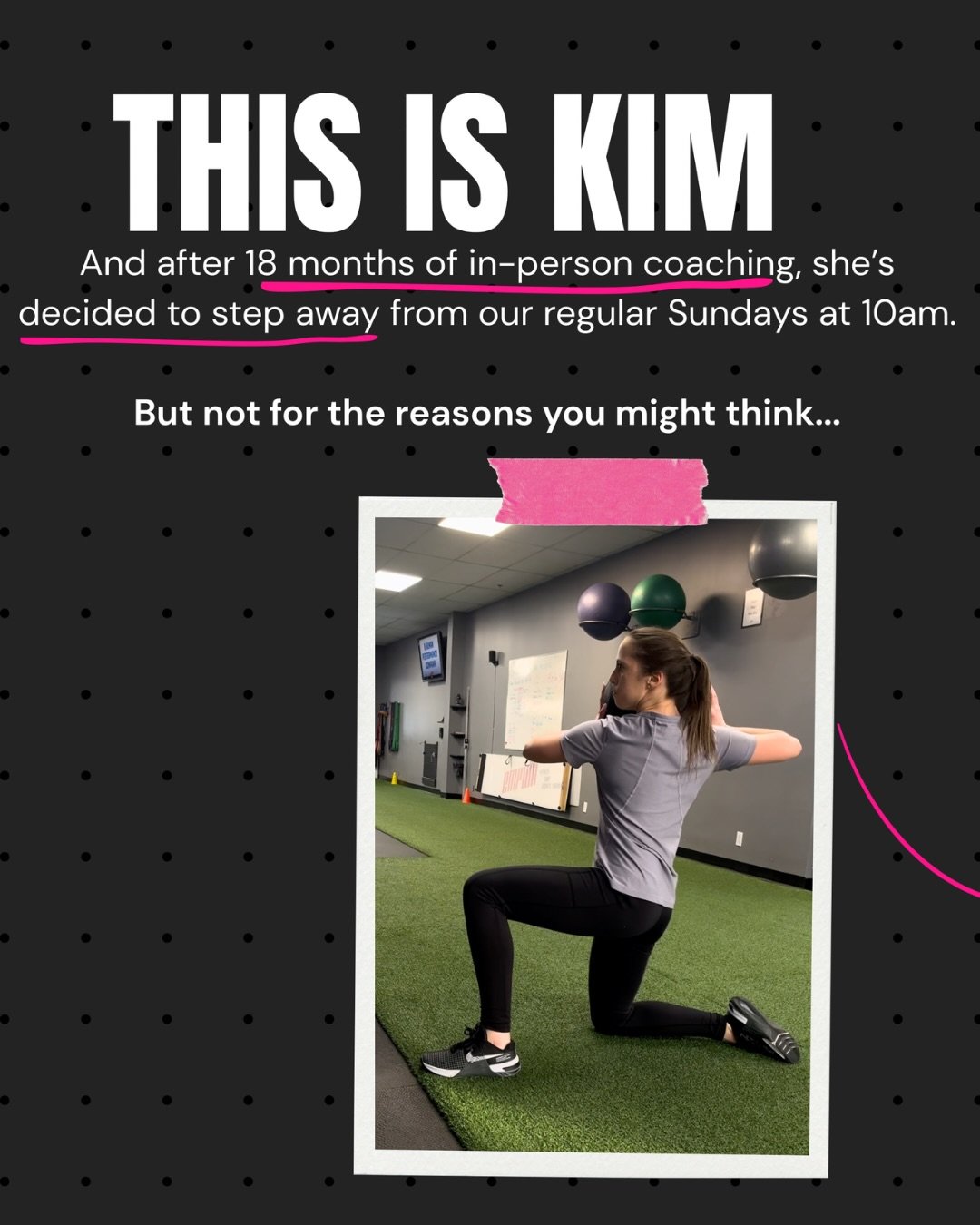 After 18 months of in person coaching, @kimkim2431 has decided to step away from our regular Sunday sessions. But not for the reasons you might think&hellip;

Proud of you Kim ☺️🙌🏼

@coachbower_