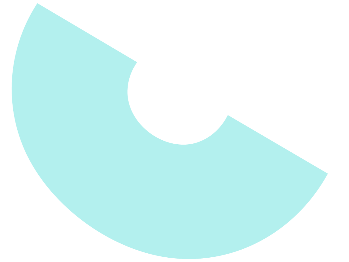 A pie chart with a large light blue section and a smaller black section.