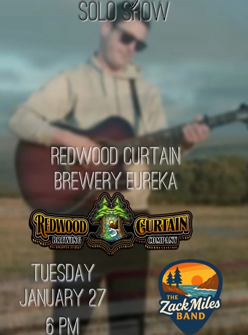 Tomorrow night.
I&rsquo;m playing a solo set at Redwood Curtain Brewing in Eureka &mdash; January 27 at 6 PM.

If you&rsquo;re in the area, swing through, grab a drink, hang out, and let&rsquo;s kick off the week right.
Good vibes, good music, no str