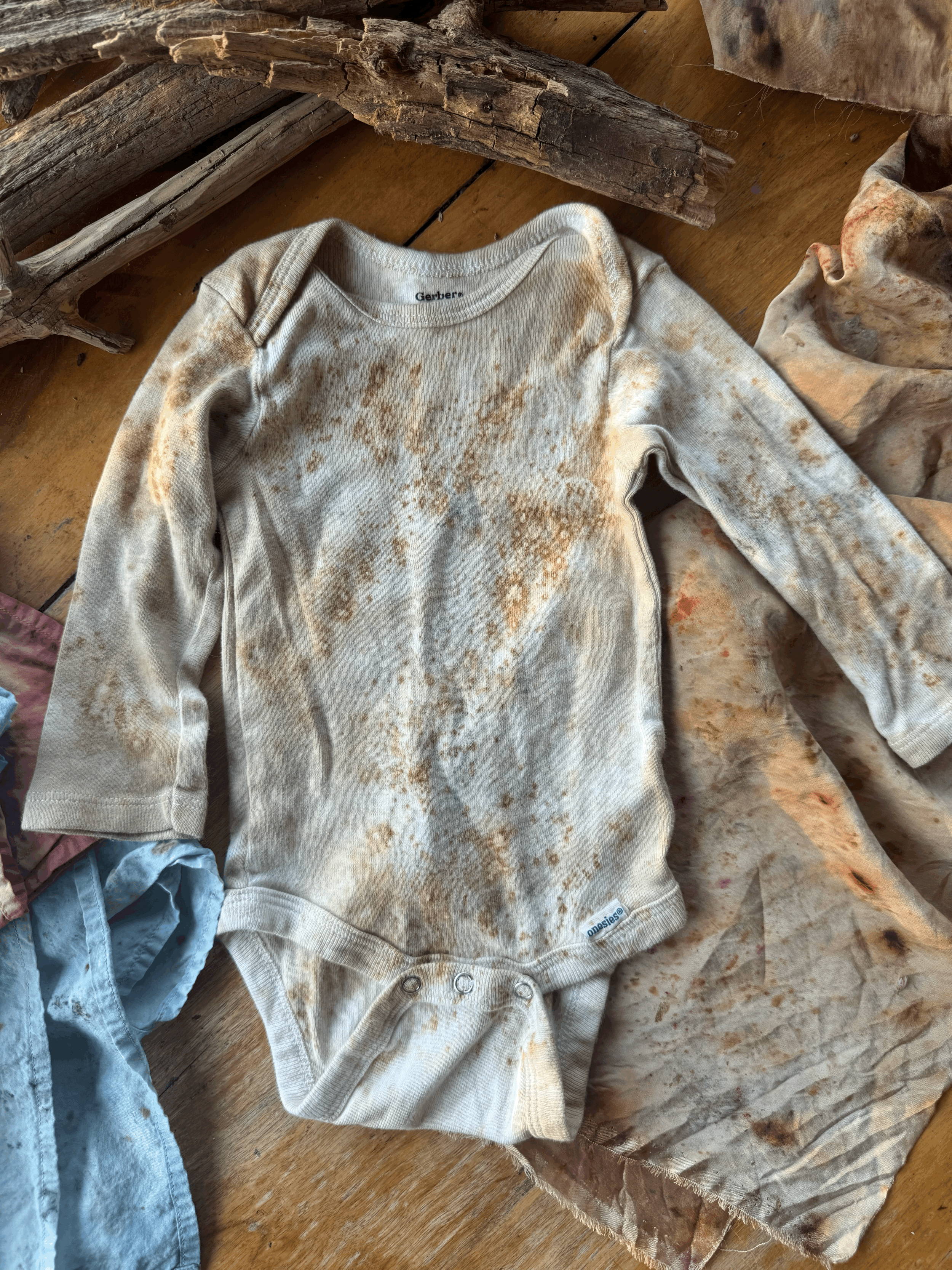 Upcycled Naturally Dyed Baby Onesie