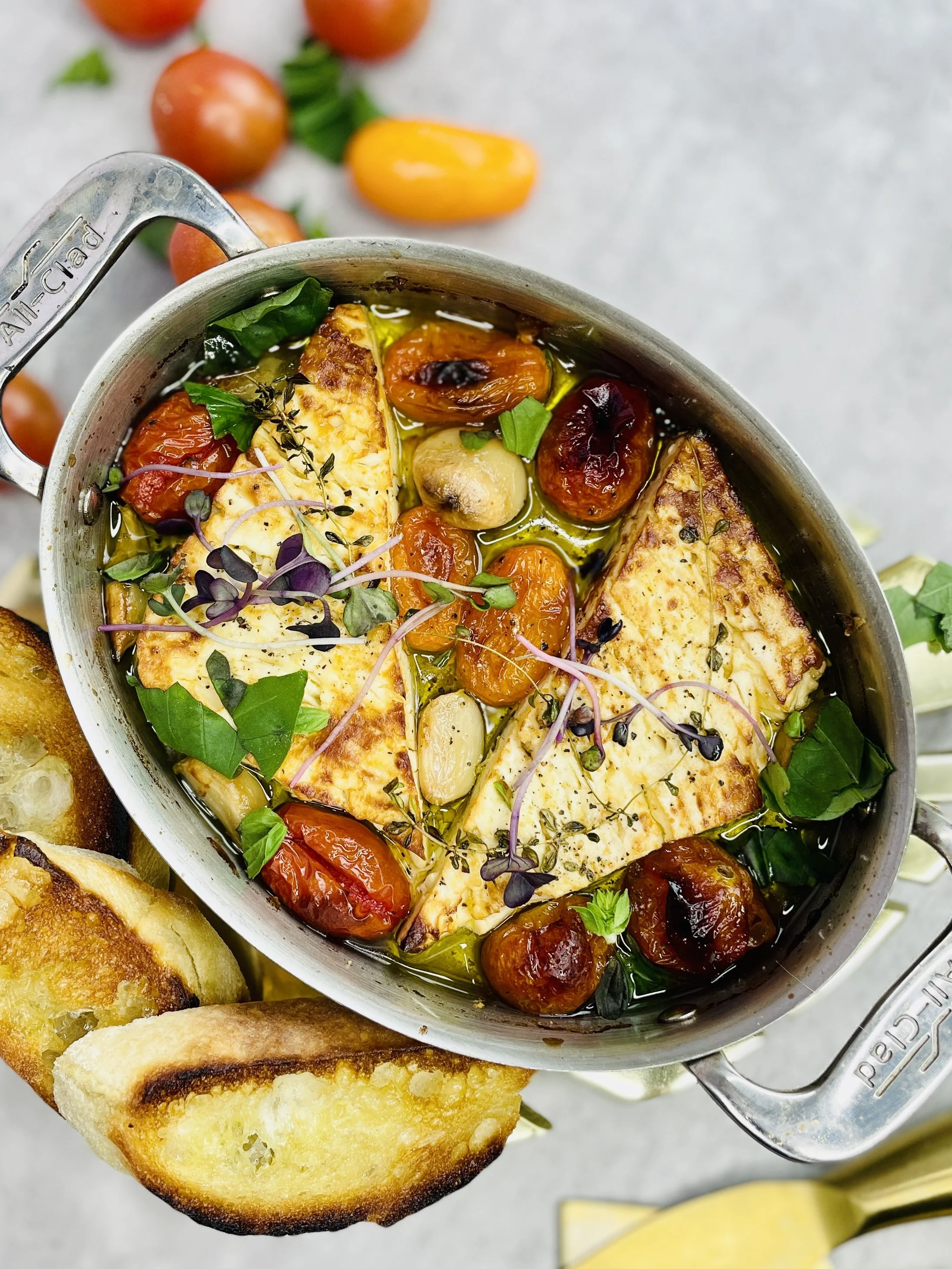 Baked Feta and Roasted Garlic