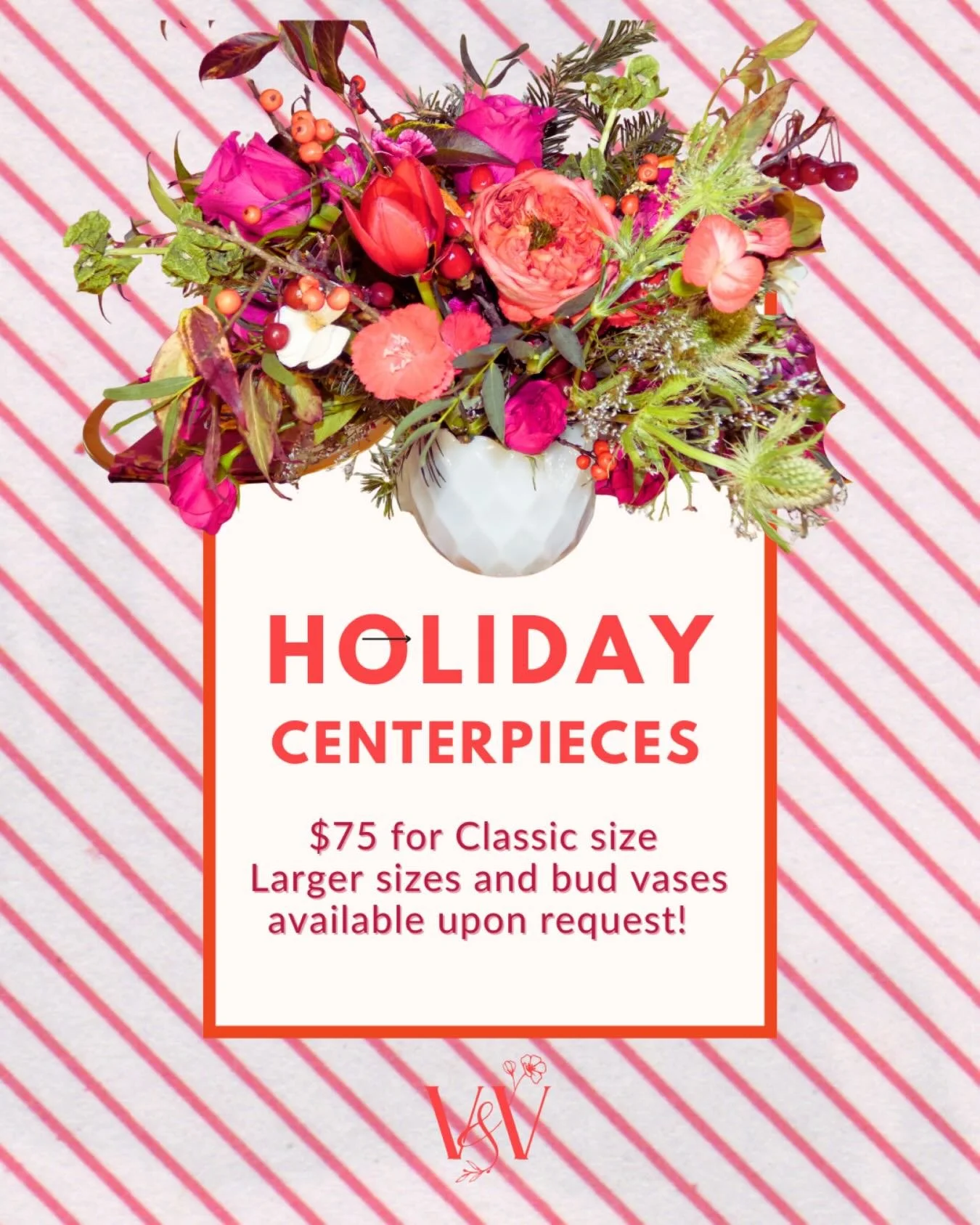 ✨Make your spirits (and table) bright! Custom Holiday Centerpieces available for your event✨

Reach out via DM or click the link in our bio to submit a form. Let&rsquo;s chat!