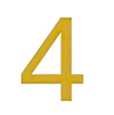 A yellow number 4 against a black background.