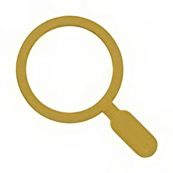A yellow magnifying glass toy.