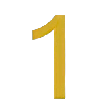 A large, yellow number one against a black background.