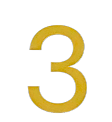 Yellow number 3 on a black background.
