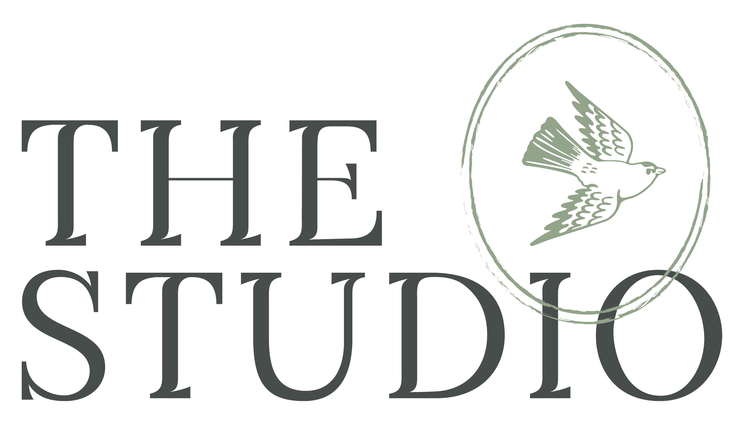 Logo of The Studio with a dove inside a circular border