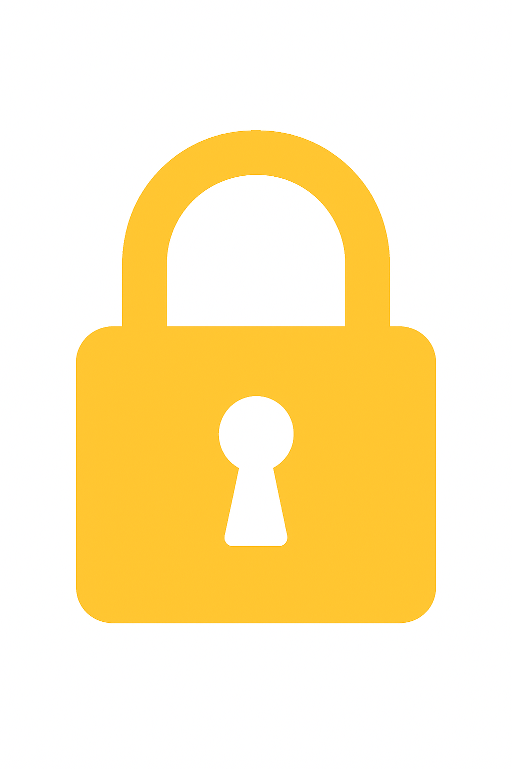 Yellow padlock icon on white background.