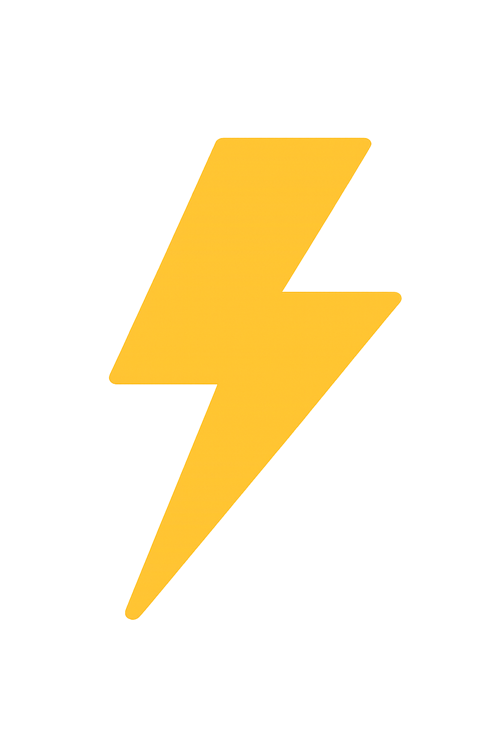 A glowing yellow lightning bolt icon on a blurred dark background.