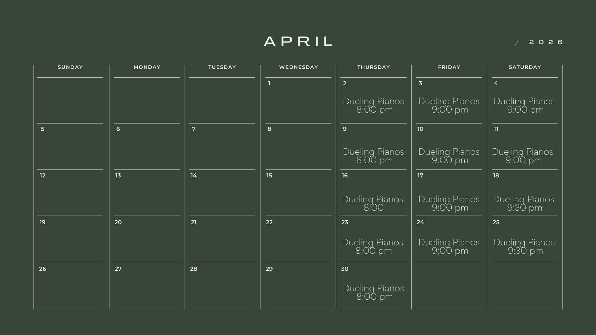 April Calendar