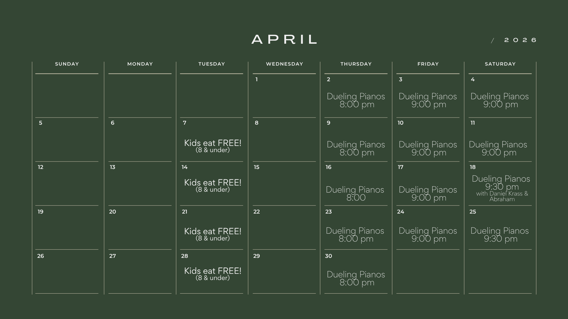 April Calendar