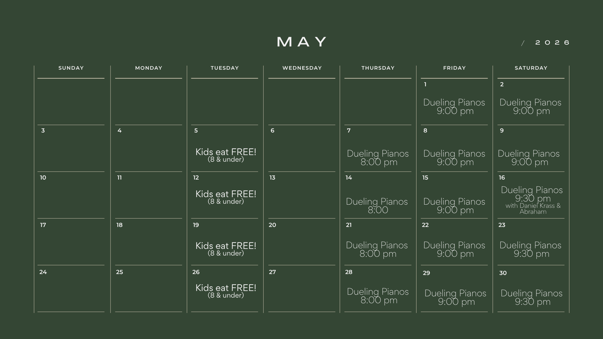 May Calendar