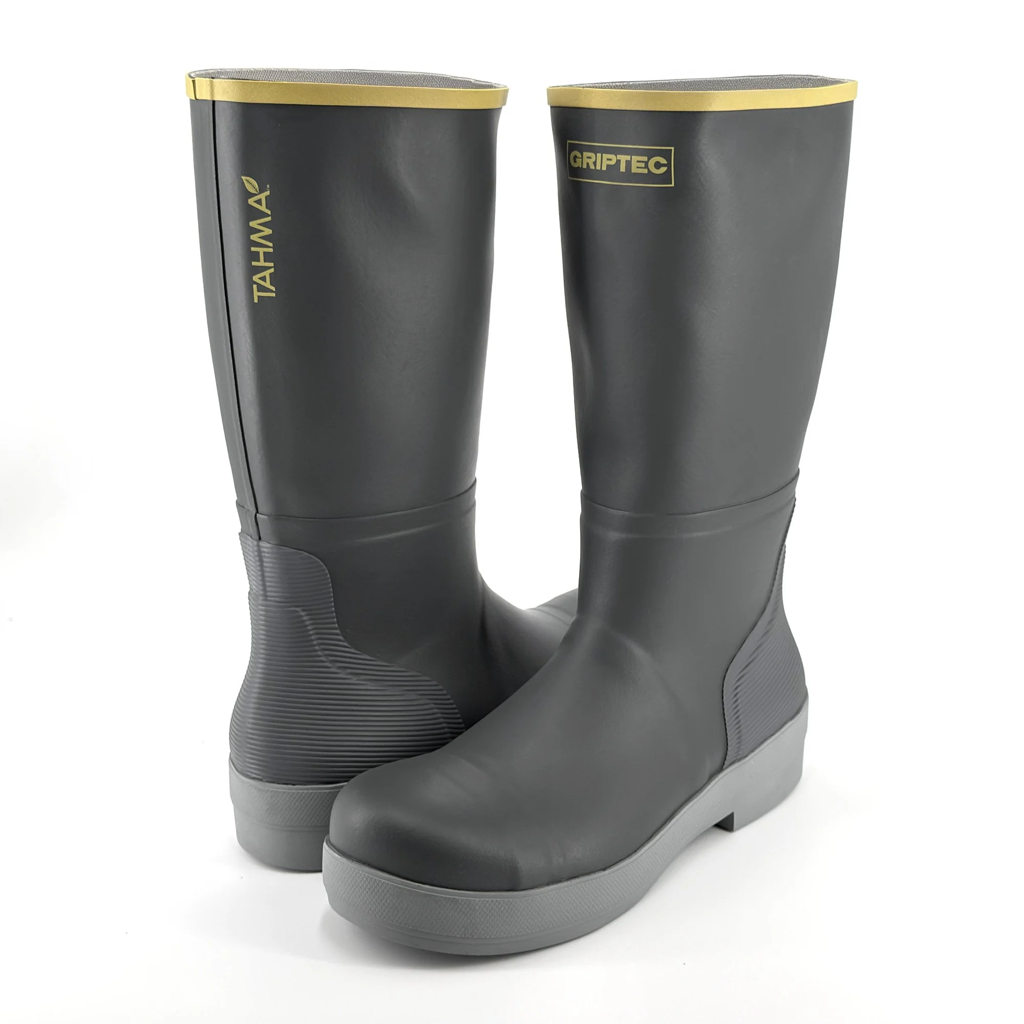 Tahma 15 inch safety toe boots side by side on a white background