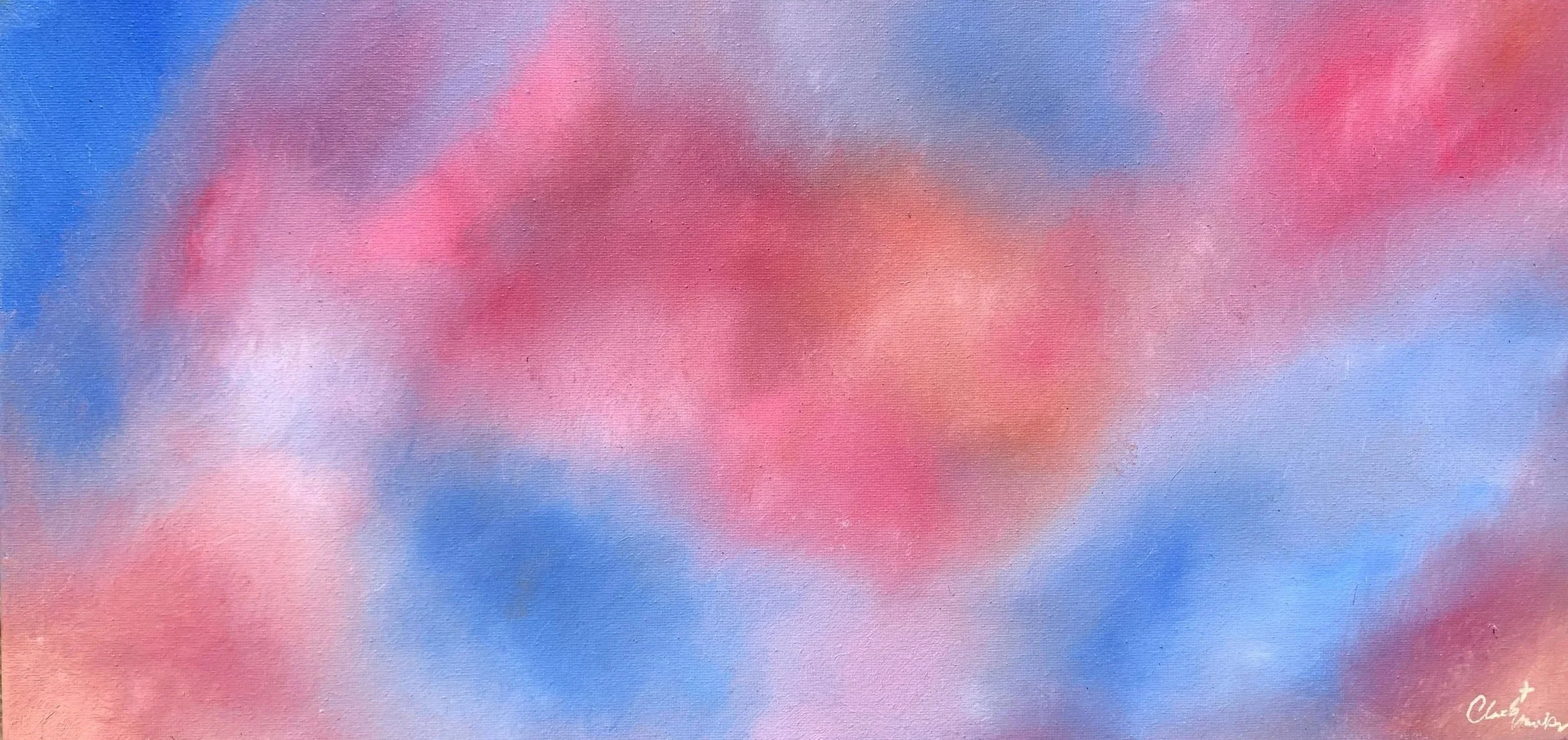 "Warm Abstract Clouds," Oil, 10x 20in