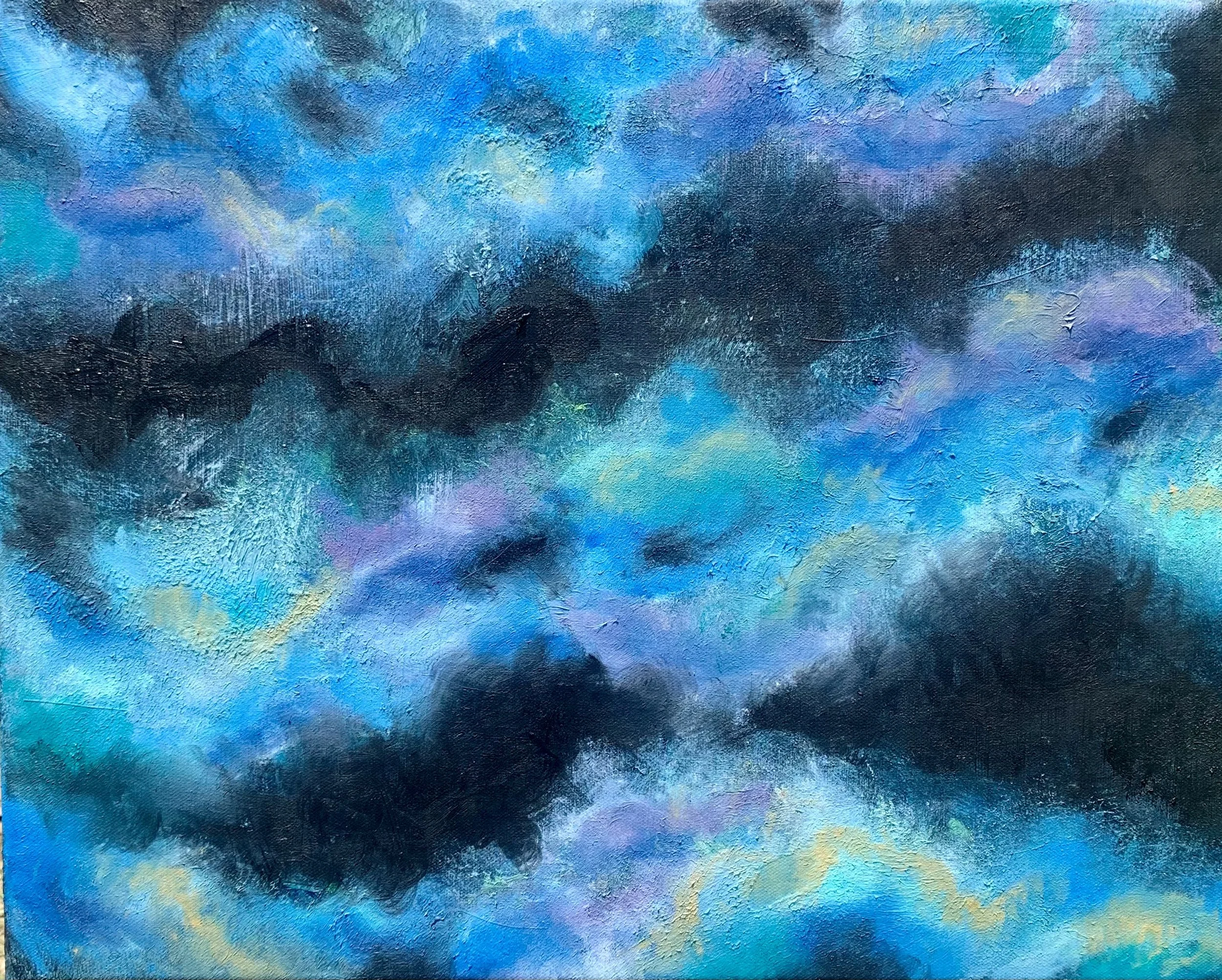 "Cool Colors On Black" Fine Art Print