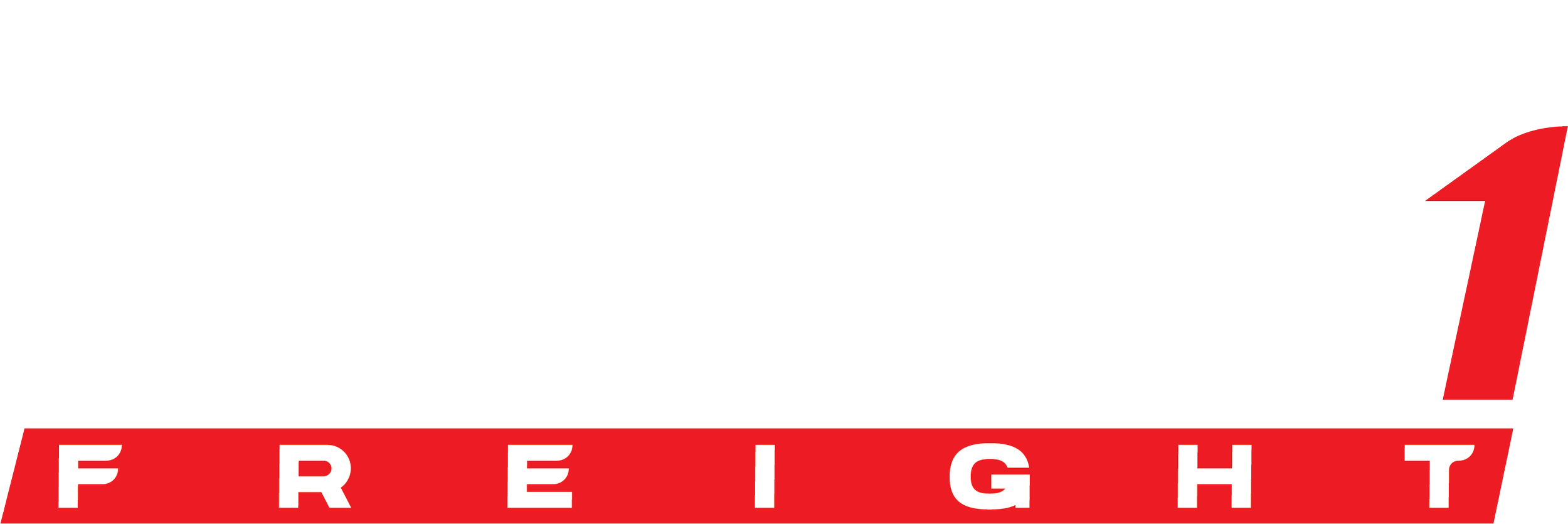 Logo of Formula 1 racing series with the word 'F1' in black and white, and the phrase 'FREIGHT' in white on a red background.