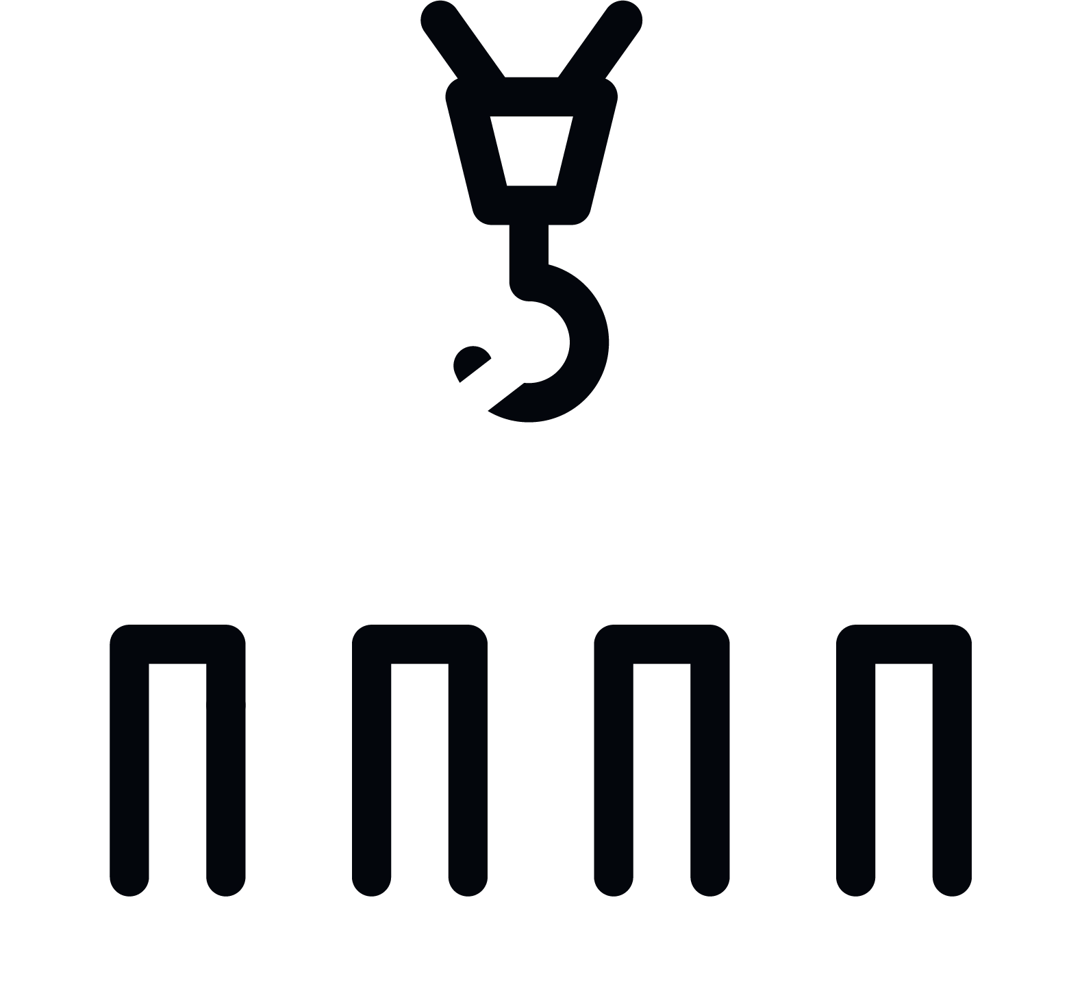 Icon of a garage door with a hook and pulley system