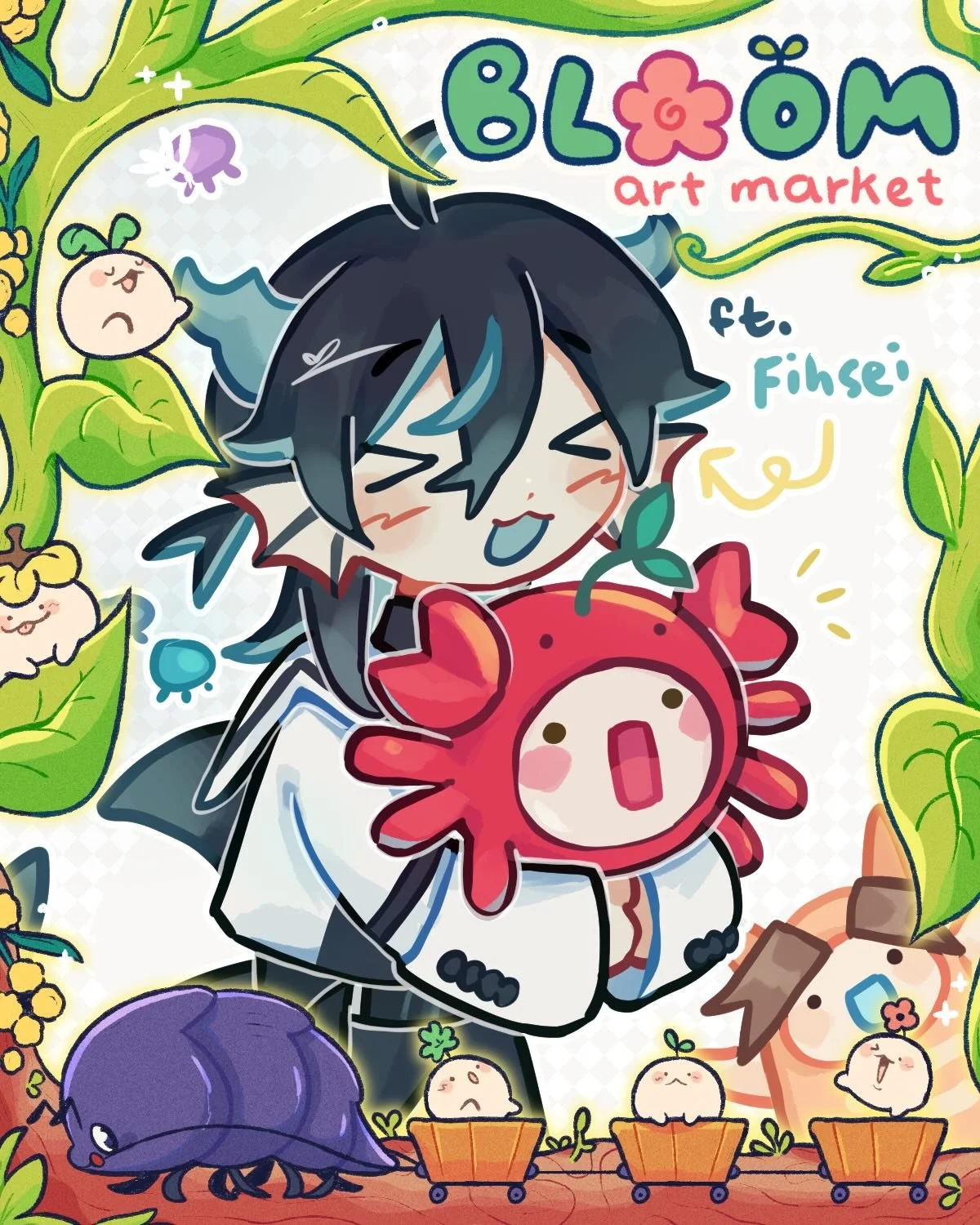 Introducing&hellip; @fihsei 🌱

&ldquo;Heyo yo, my name is Sei and I am a non-binary artist from Adelaide! I love sea creatures and like to draw and make cute things :D&rdquo;

Come along to Bloom Art Market on the weekend of January 17th and 18th to