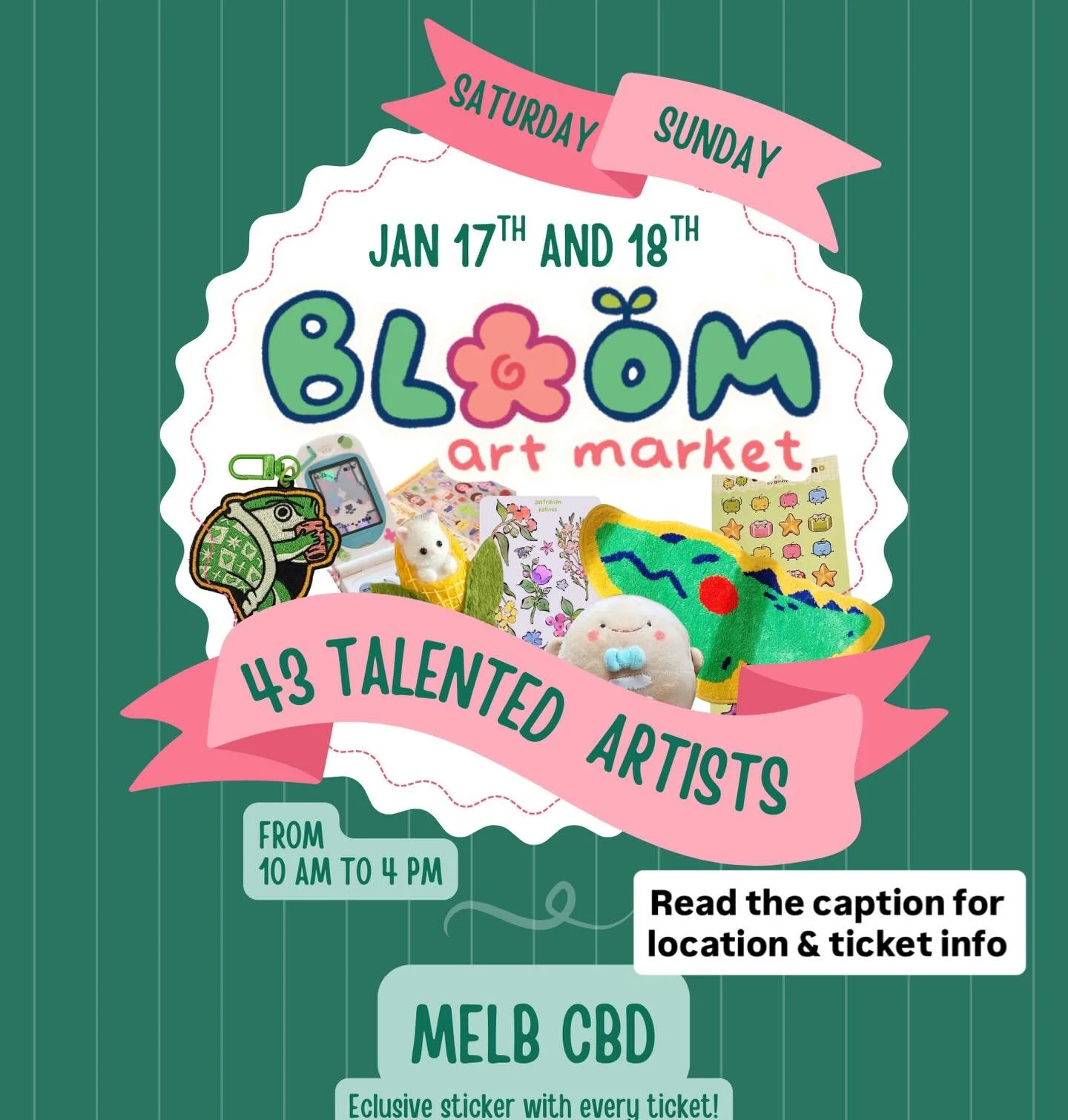 It&rsquo;s happening NOW!
43 incredible artists all in one place!
Come join us this weekend.

⏰ 17 &amp; 18 Jan, 10am-4pm Saturday &amp; Sunday
📌Creative Asia Arts Centre, Docklands
Upstairs - 38 Siddeley St, Docklands (in the World Trafe Centre) 
C