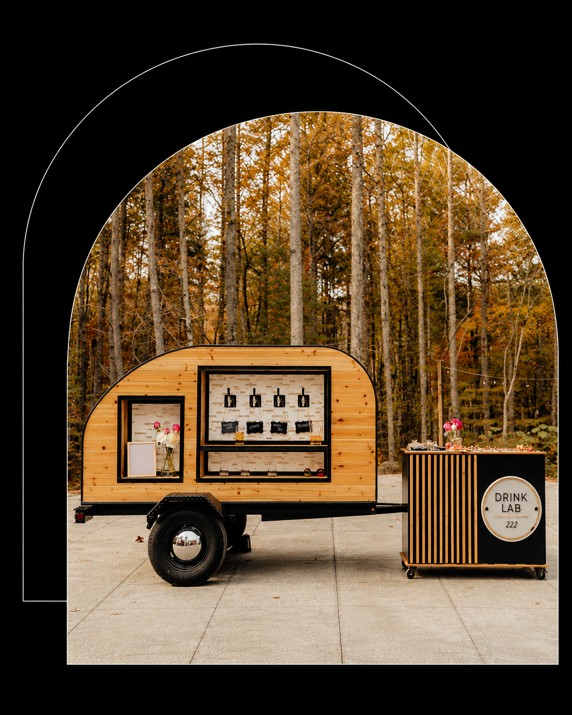 The Drink Lab mobile bar setup for outdoor weddings and events in Chattanooga, TN.