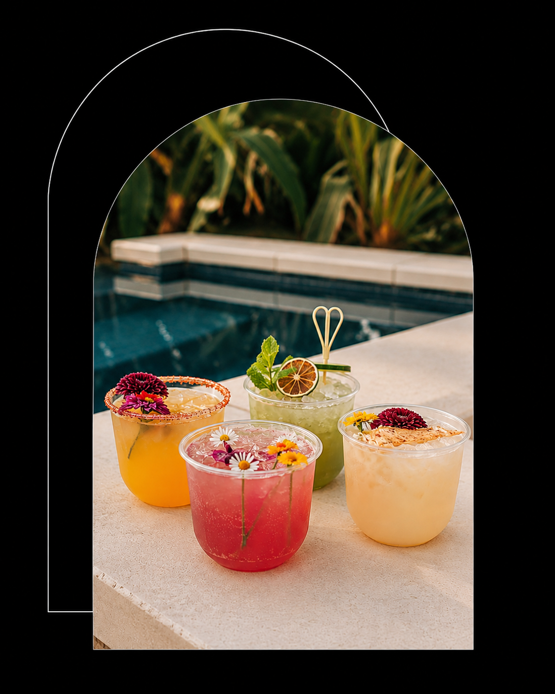 Signature cocktails created by The Drink Lab for weddings and special events.