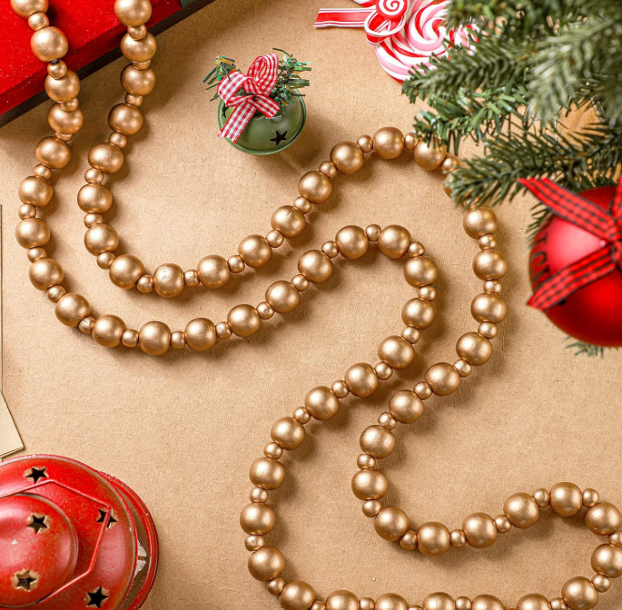 Christmas Wooden Beads Garland 