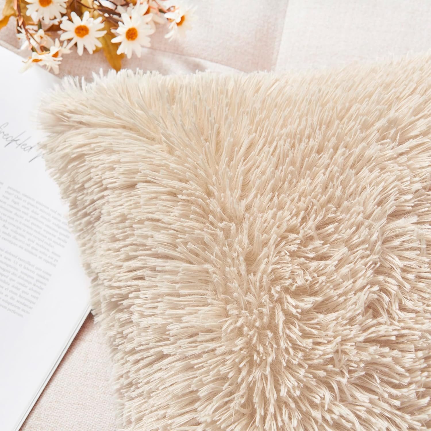 Luxury Soft Faux Fur Fleece Pillow Cover