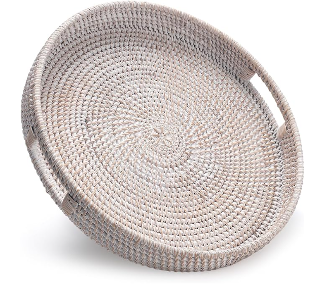 Round Rattan Tray