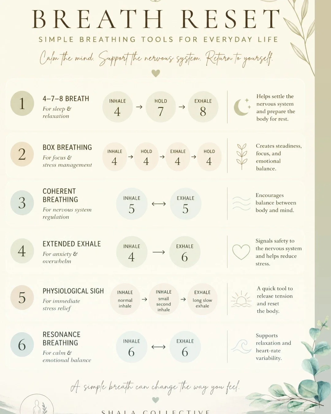 🌿 Your breath is always with you.

A gentle reminder that sometimes the support we're looking for is already within us.

Here are a few simple breathing practices to help you slow down, reconnect, and create a little more space in your day.

Save th