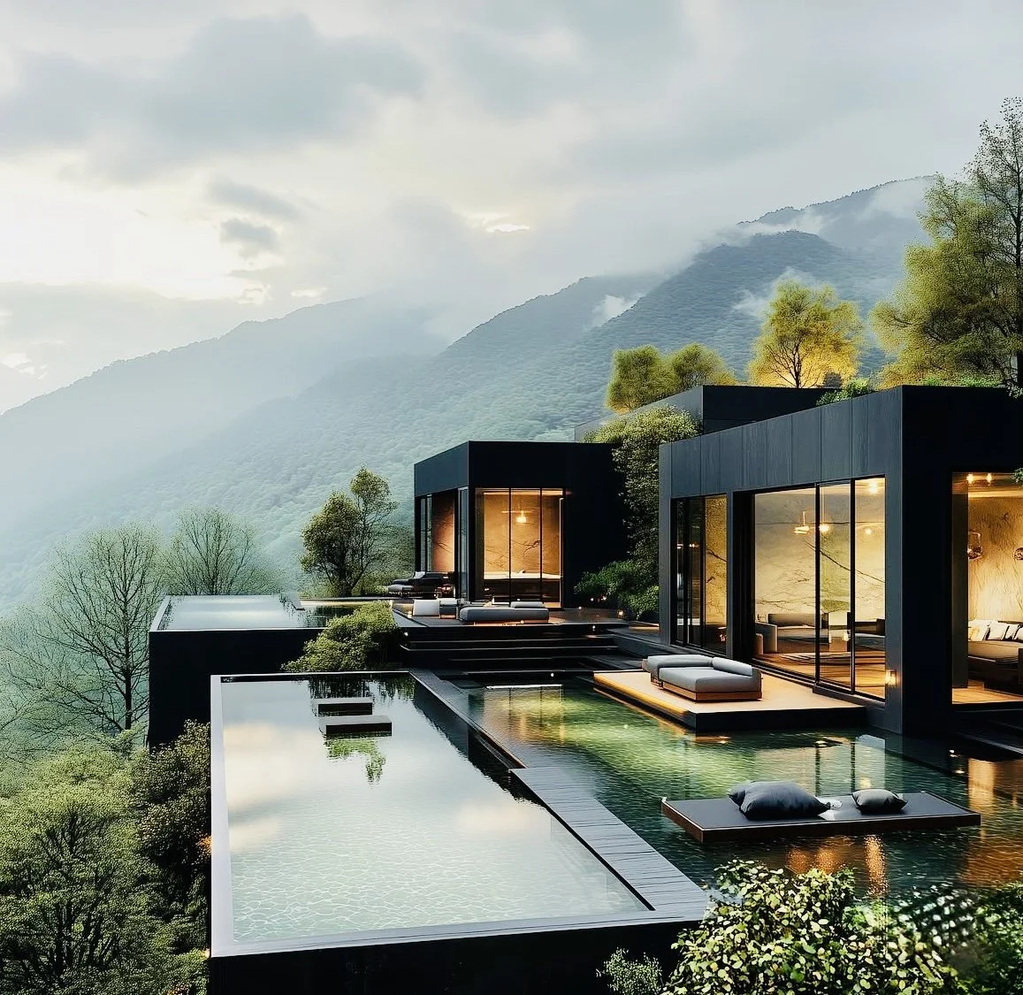 Cinematic Lumion-style MP4 walkthrough of luxury residential pool with realistic lighting.