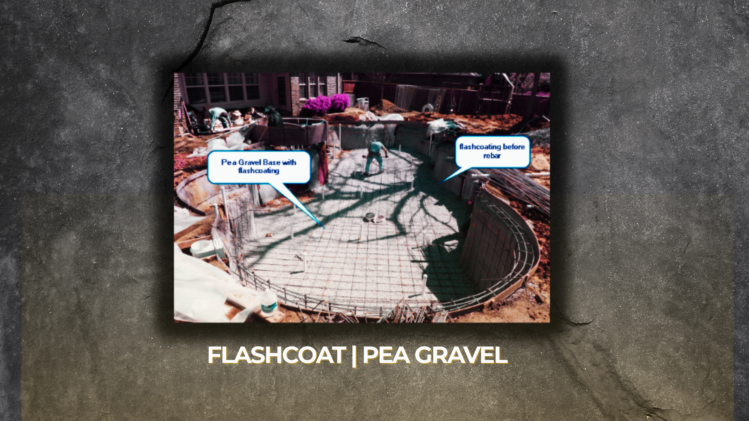 Cascades Dallas Structural Pool Shell with pea gravel base and flashcoat after excavation