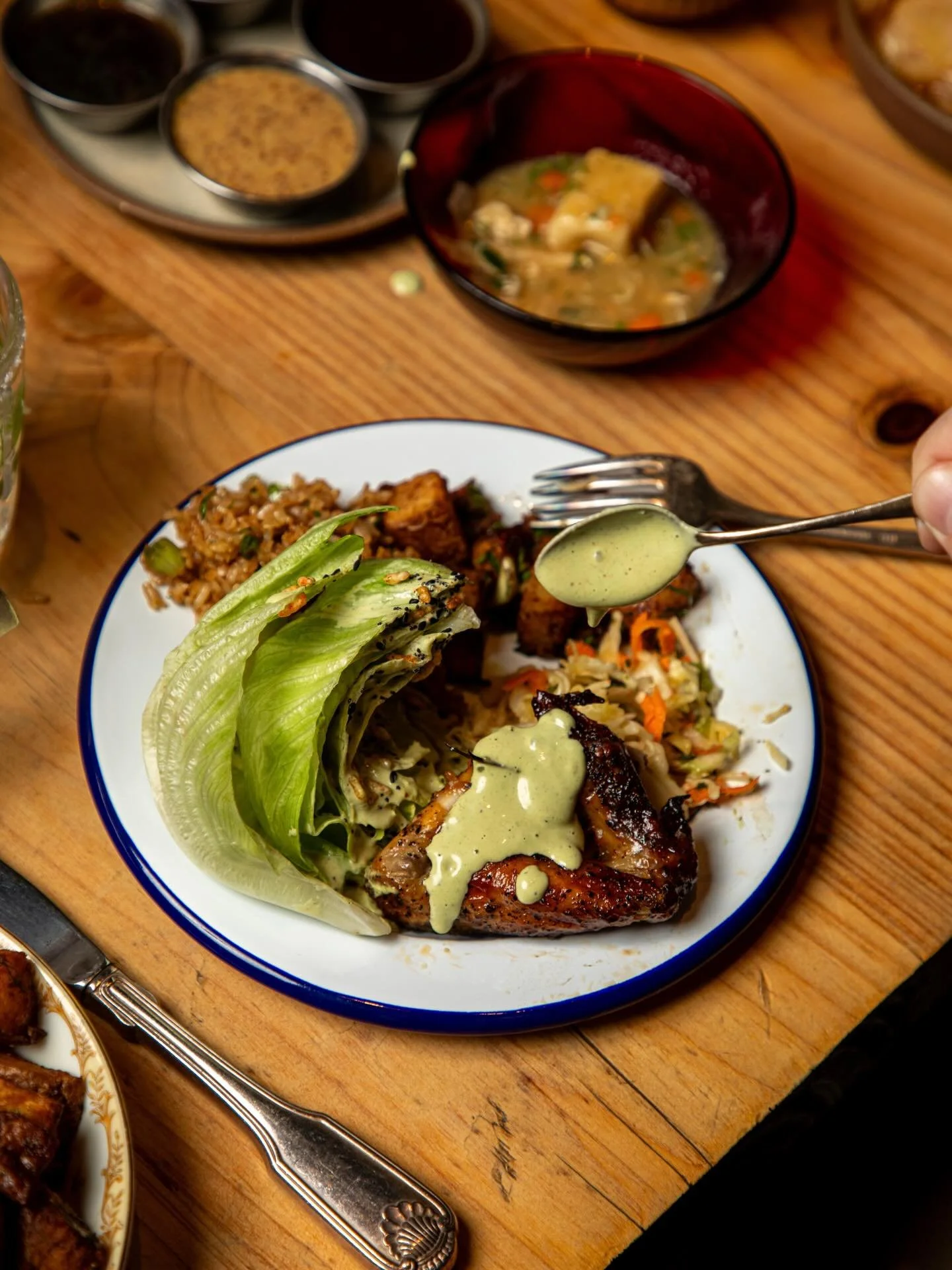 Everything you need to help get through this chilly day. Hot brothy soup, chicken and dumplings and all the rotisserie chicken you need to keep warm! Delivery, takeout and dine in today 11-8pm