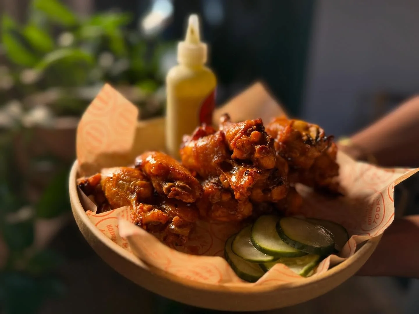 Wings are back this week! Come and get them while they last. 
Glazed with our chicken marinate, cooked in the rotisserie and then a quick crisp in the fryer and tossed in our celery hot sauce.