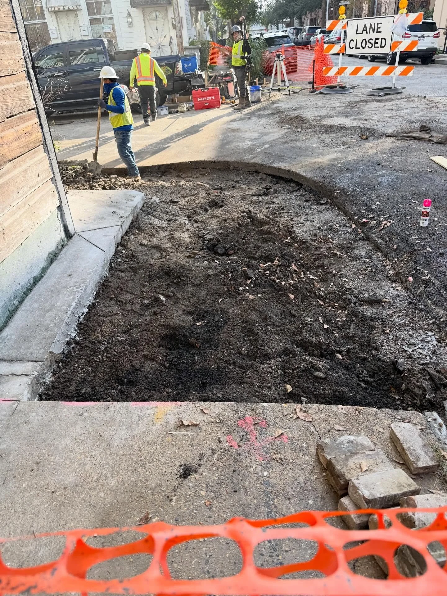 Christmas came a little later on our corner. We are finally getting our sidewalk replaced by our front entrance! We are open regular hours this week but today and tomorrow we will be using the side door on Thalia Street as our main entrance. We can&r