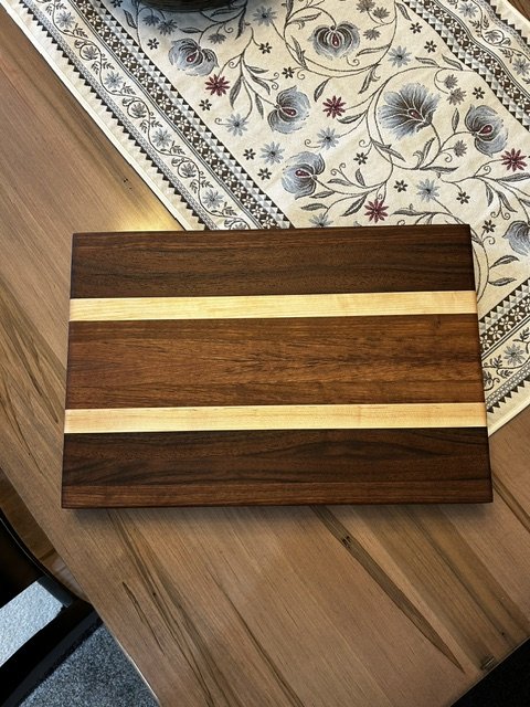 Hard Maple and Black Walnut, edge grain cutting board 11 1/2" x 16" x 1 1/4"
