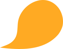 Orange speech bubble icon on a transparent background