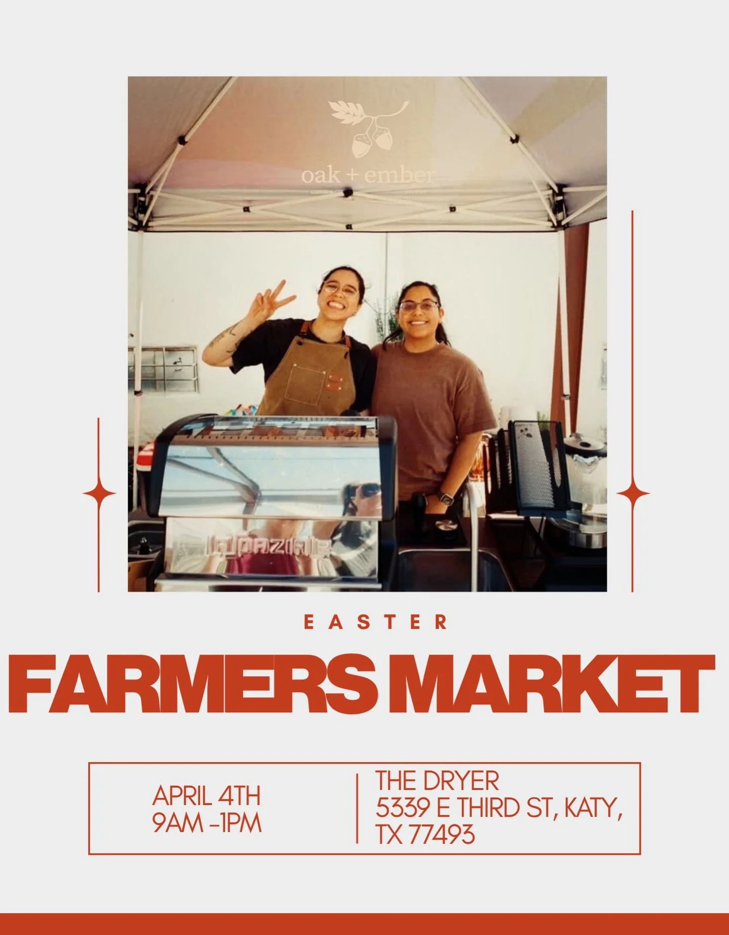 Easter weekend at The Dryer 🌱☕️

We&rsquo;ll be back this Saturday and we&rsquo;re so excited to spend another beautiful morning with you all.

Spring is in the air, the weather is looking just right, and we&rsquo;ll be there serving your favorite d