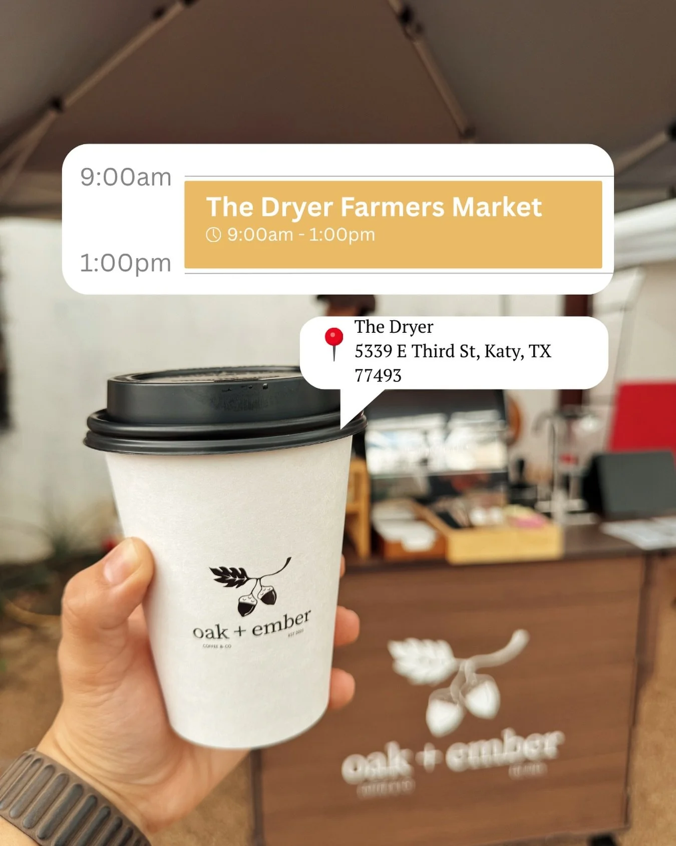 Tomorrow ☕️🌱

We&rsquo;re back at the Dryer this Saturday, May 2nd&mdash;and it&rsquo;s the first market of the month 💛

Looks like the weather is going to be nice and cool, so it&rsquo;s the perfect weather to come out, walk around, and grab your 