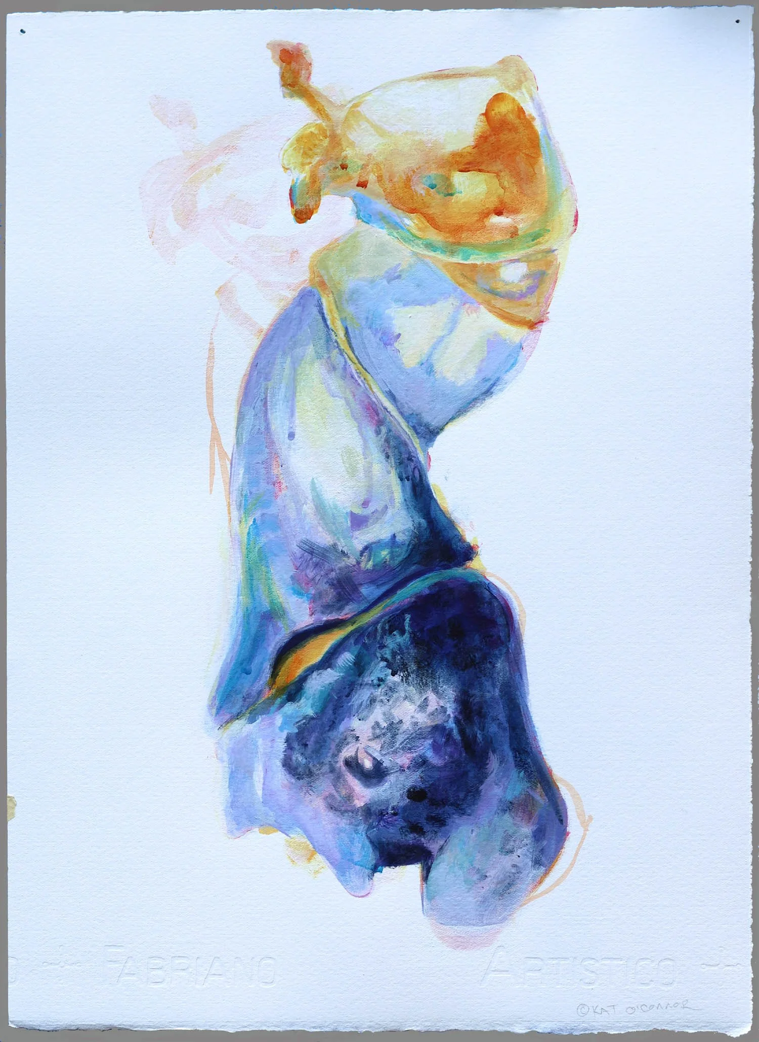 Finding My Shape, ©Kat O’Connor 2025, 15" X 11", Watercolor and Acrylic on Paper. Image #612