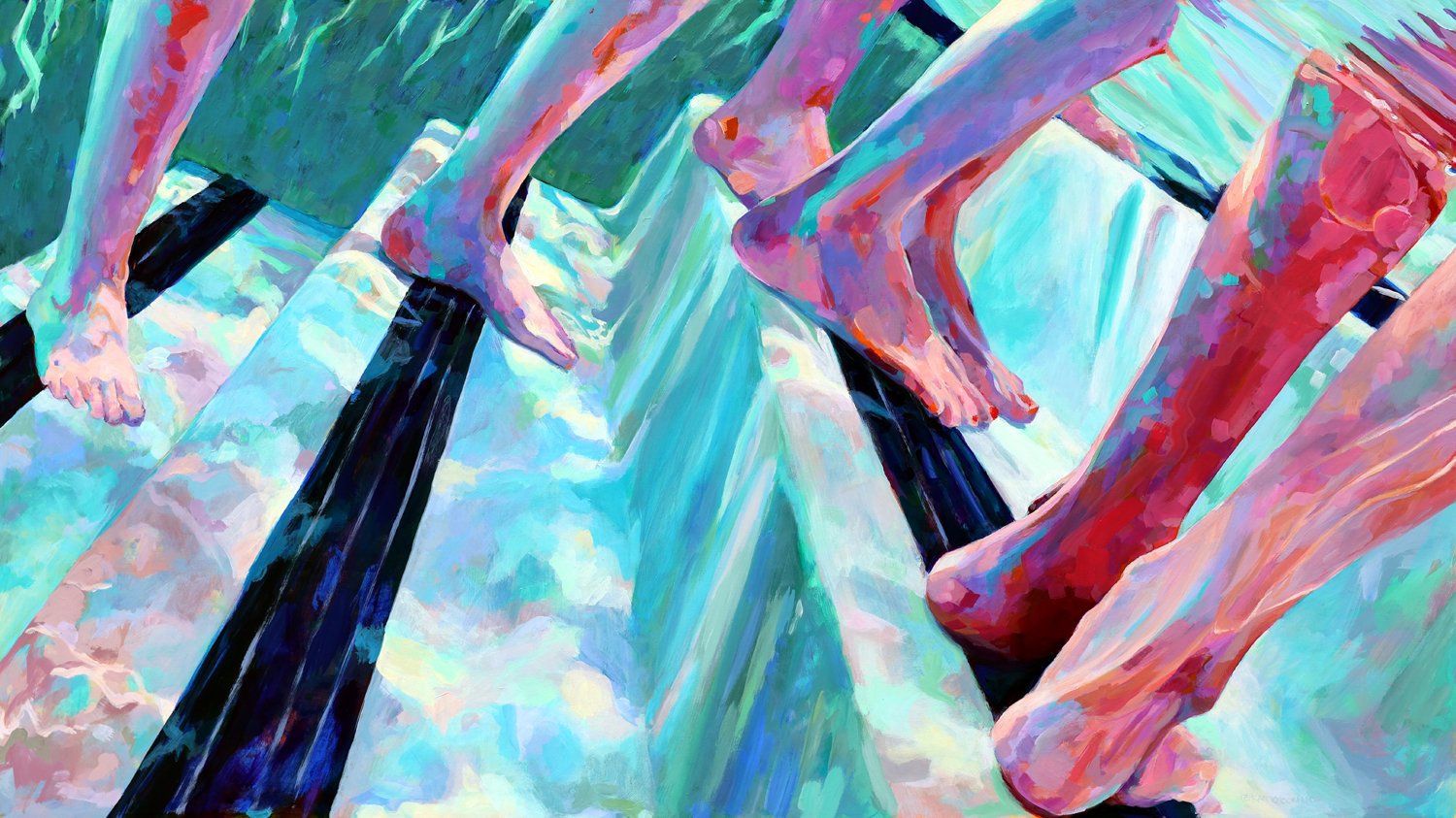 The Thinnest Line Between Love and Memory, ©Kat O’Connor, 2026, 19 1/2" X 34 1/2", Acrylic on PVC Panel. Image #622